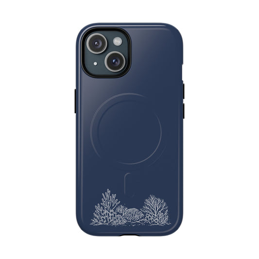 Magnetic Phone Case — Tough Slim MagSafe-Compatible Case with Coral Reef Accent