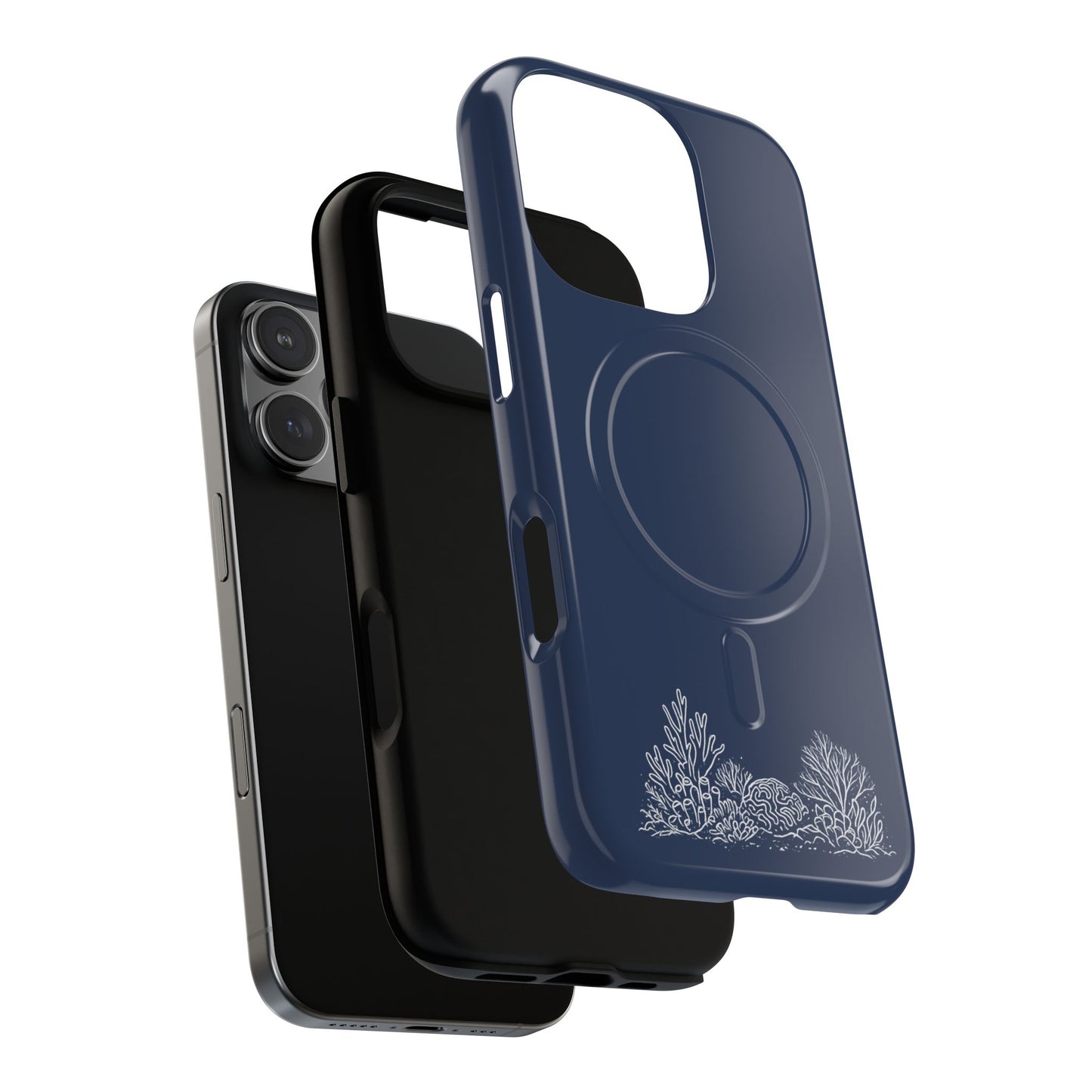 Magnetic Phone Case — Tough Slim MagSafe-Compatible Case with Coral Reef Accent